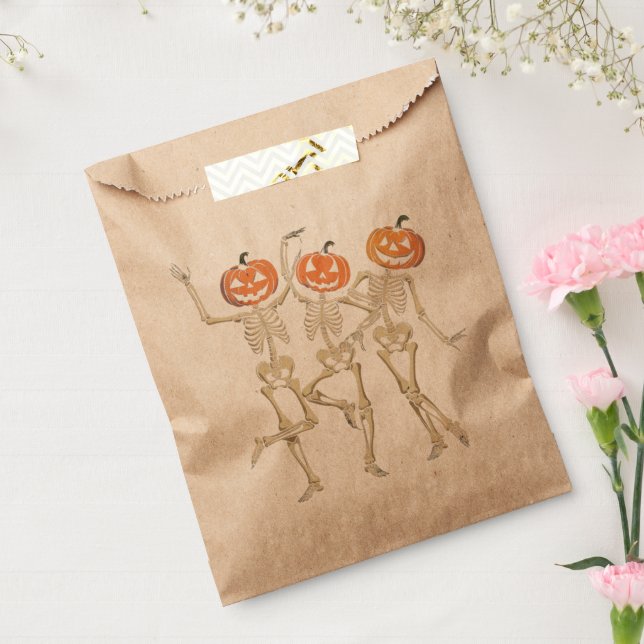 Skeleton Halloween Pumpkin Fall Spooky Season  Favor Bag (Sealed)