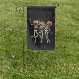 Skeleton Halloween Pumpkin Fall Spooky Season  Garden Flag