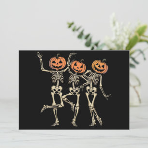 Skeleton Halloween Pumpkin Fall Spooky Season Invitation