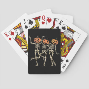 Skeleton Halloween Pumpkin Fall Spooky Season Poker Cards