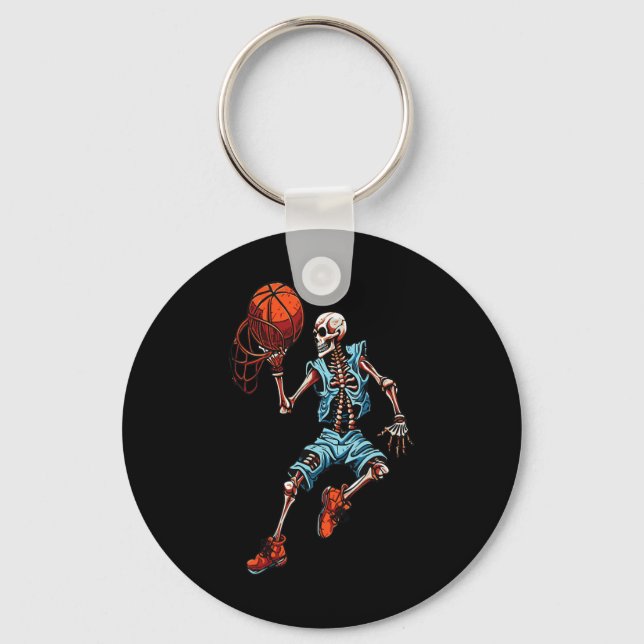 Skeleton Halloween Spooky Dunking Skull Costume  Keychain (Front)