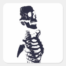 SKELETON HALLOWEEN SQUARE STICKERS