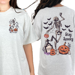 Skeleton Halloween Stay Spooky Cool Personalized T-Shirt