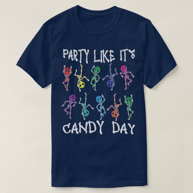 Skeleton Halloween sweets T-Shirt (Design Front)