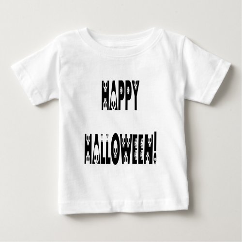 Skeleton Halloween Text Baby T_Shirt