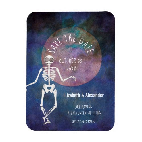 Skeleton Halloween Wedding Save the Date Magnet