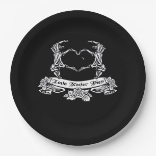 Skeleton Hand Design  Paper Plates