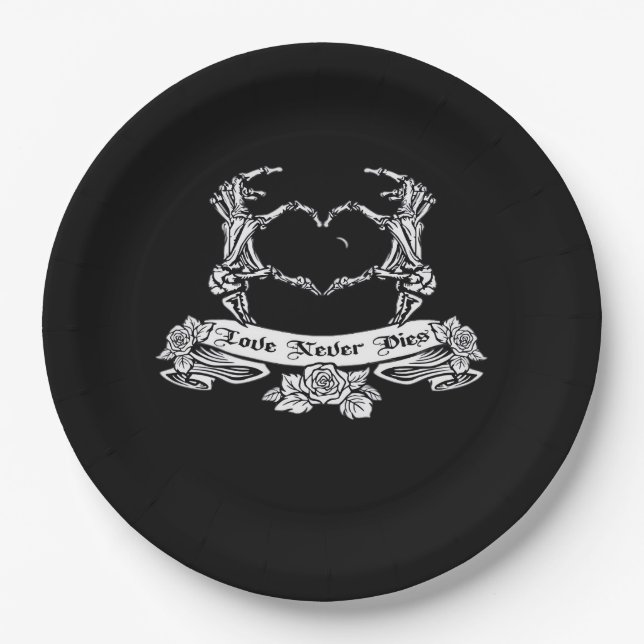 Skeleton Hand Design  Paper Plates (Front)