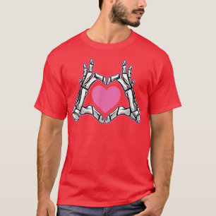 Skeleton Hand Fan Heart Bones Costume Funny Hallow T-Shirt