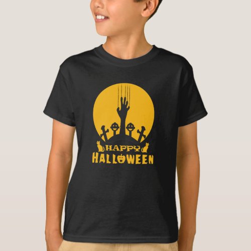 Skeleton Hand  Halloween Graveyard  T_Shirt