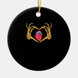 Skeleton Hand Heart Anatomy Cardiac Cvicu Nurse Ceramic Ornament
