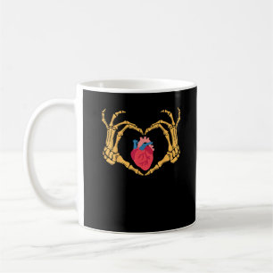 Skeleton Hand Heart Anatomy Cardiac Cvicu Nurse Coffee Mug