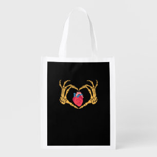 Skeleton Hand Heart Anatomy Cardiac Cvicu Nurse Grocery Bag
