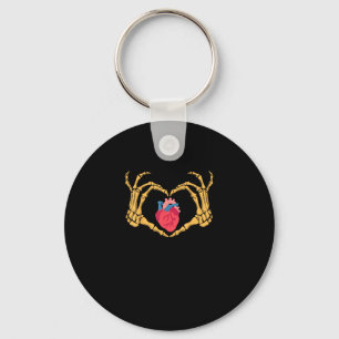 Skeleton Hand Heart Anatomy Cardiac Cvicu Nurse Keychain