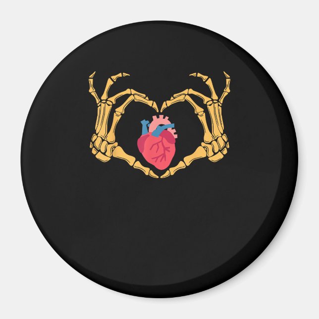 Skeleton Hand Heart Anatomy Cardiac Cvicu Nurse Magnet (Front)