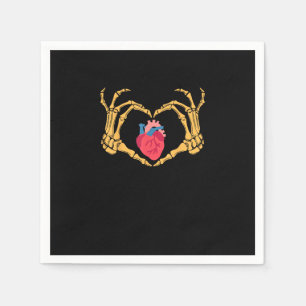 Skeleton Hand Heart Anatomy Cardiac Cvicu Nurse Napkins