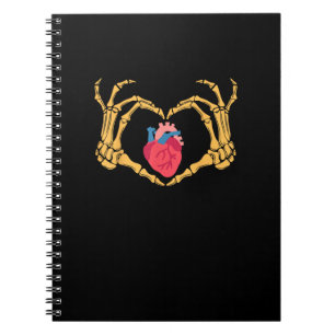 Skeleton Hand Heart Anatomy Cardiac Cvicu Nurse Notebook