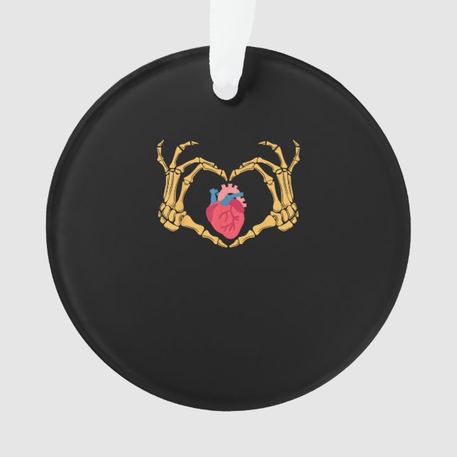 Skeleton Hand Heart Anatomy Cardiac Cvicu Nurse Ornament (Front)