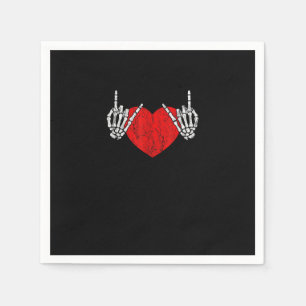 Skeleton Hand Heart And Roll Valentines Halloween Napkins
