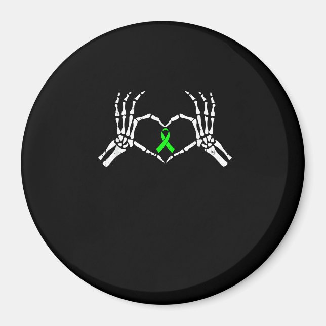 Skeleton Hand Heart Awareness Ribbon Supportive Magnet (Front)