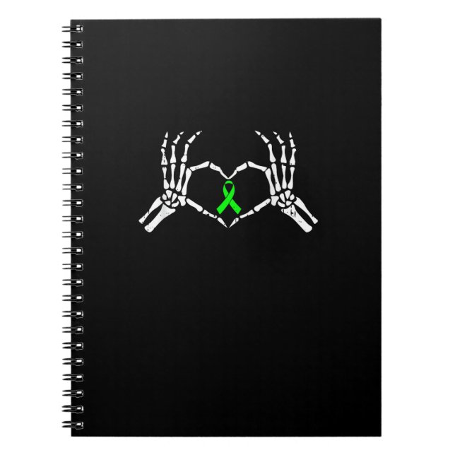 Skeleton Hand Heart Awareness Ribbon Supportive Notebook (Front)