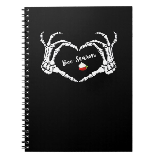Skeleton Hand Heart Boo Season Classic Notebook (Front)
