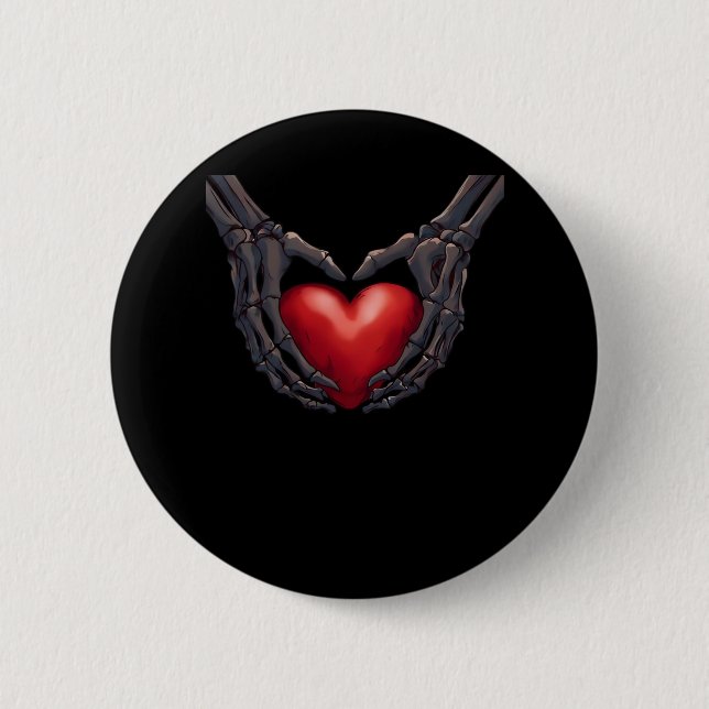 Skeleton Hand Heart Button (Front)