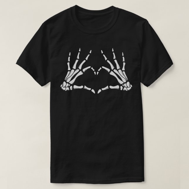 Skeleton Hand Heart Costume Funny Halloween Men Wo T-Shirt (Design Front)