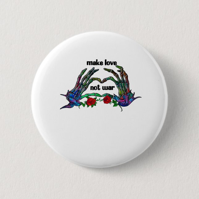 Skeleton Hand Heart Design Button (Front)