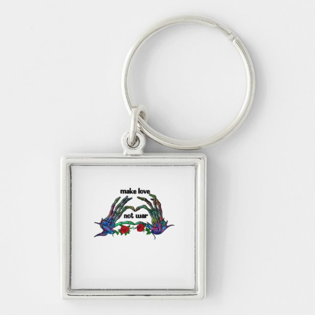Skeleton Hand Heart Design Keychain (Front)