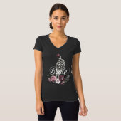 Skeleton Hand Heart Floral Gothic Watercolor Bride T-Shirt (Front Full)