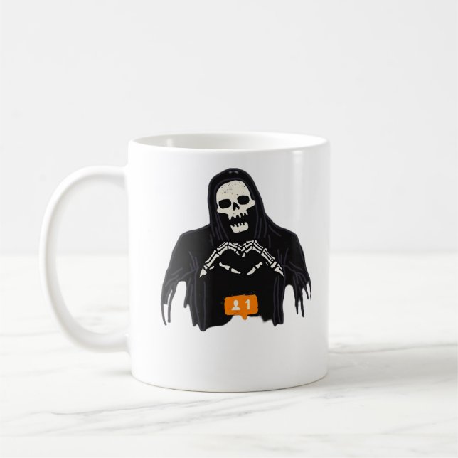 Skeleton Hand Heart Follower Classic Style Coffee Mug (Left)
