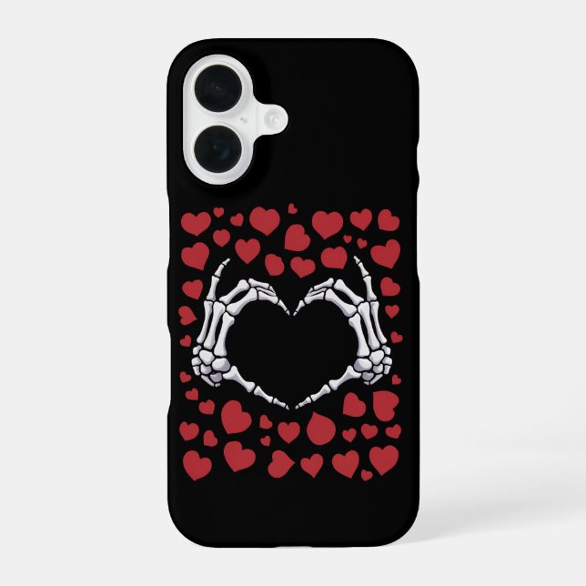 Skeleton Hand Heart Funny Bones Valentine's Day Iphone Case (Back)