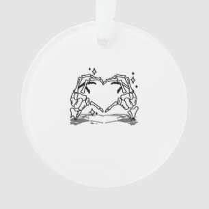 Skeleton Hand Heart Funny Design Ornament