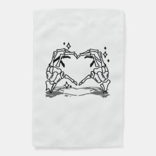 Skeleton Hand Heart Funny Design Style Garden Flag