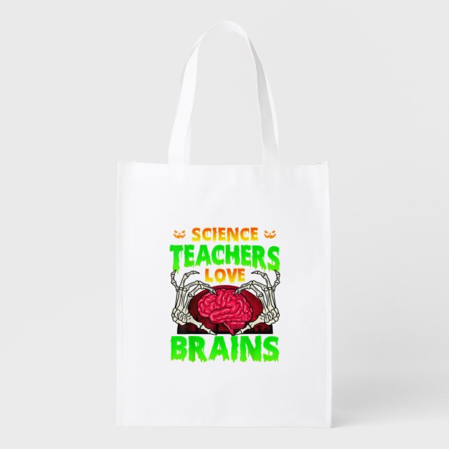 Skeleton Hand Heart Funny Design Style Grocery Bag (Front)