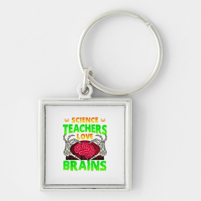 Skeleton Hand Heart Funny Design Style Keychain (Front)