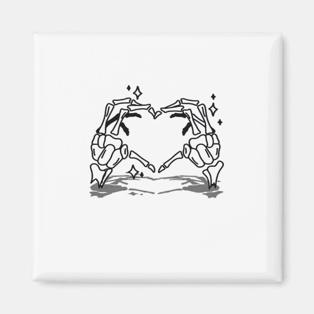 Skeleton Hand Heart Funny Design Style Magnet (Front)