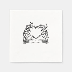 Skeleton Hand Heart Funny Design Style Napkins