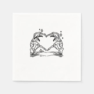 Skeleton Hand Heart Funny Design Style Napkins