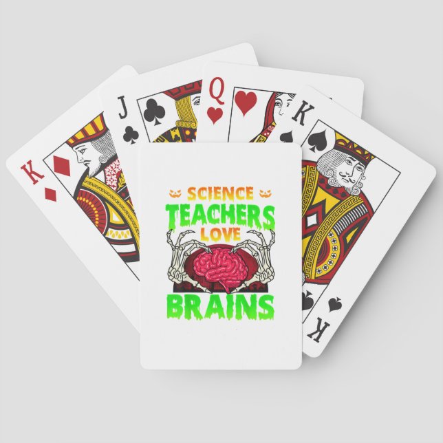 Skeleton Hand Heart Funny Design Style Poker Cards (Back)