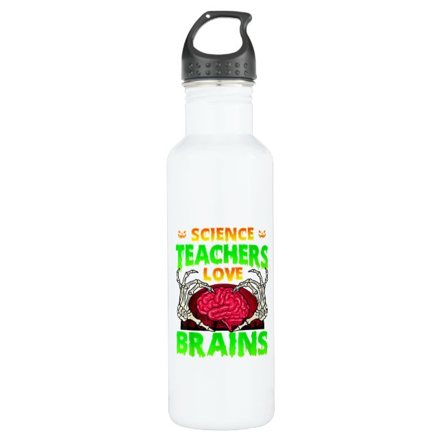 Skeleton Hand Heart Funny Design Style Stainless Steel Water Bottle (Front)