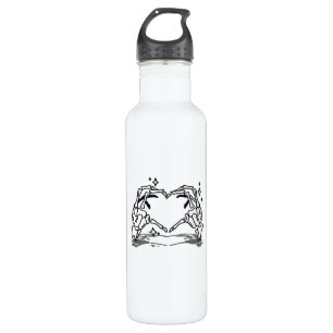 Skeleton Hand Heart Funny Design Style Stainless Steel Water Bottle