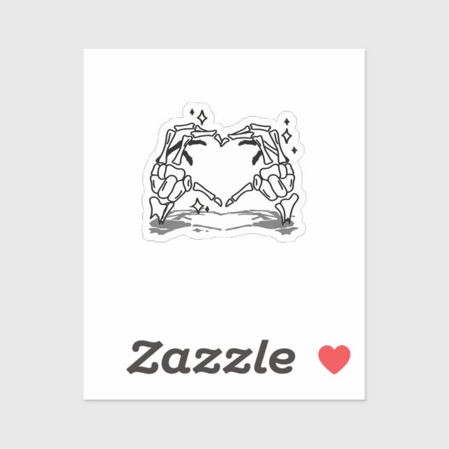 Skeleton Hand Heart Funny Design Style Sticker (Sheet)