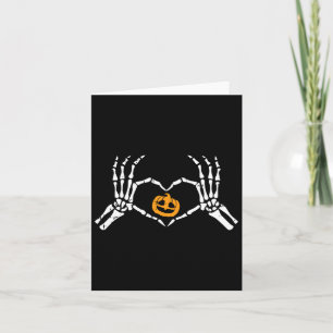 Skeleton Hand Heart Halloween Costume Bones Pumpki Card