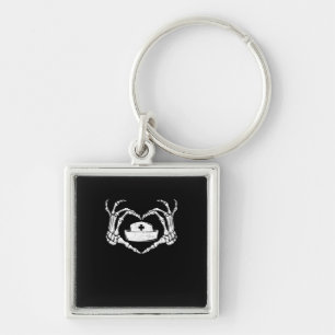 Skeleton Hand Heart - Halloween Costume Nurse Keychain