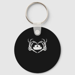 Skeleton Hand Heart - Halloween Costume Nurse Keychain