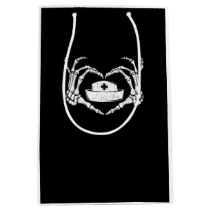 Skeleton Hand Heart - Halloween Costume Nurse Medium Gift Bag