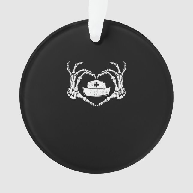 Skeleton Hand Heart - Halloween Costume Nurse Ornament (Front)