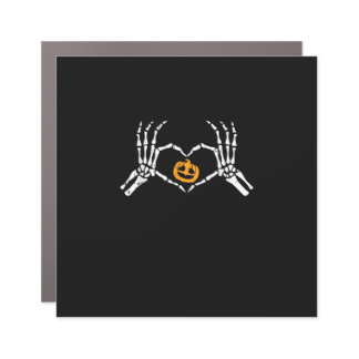 Skeleton Hand Heart Halloween Costume Pumpkin Car Magnet